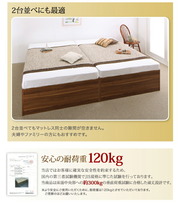 大容量収納庫付きベッド 薄型スタンダードポケットコイルマットレス付き 深型 すのこ床板 シングル_画像7