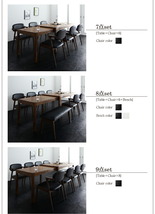 モダンデザイン スライド伸縮テーブル ダイニングセット 8人 8点セット(テーブル+チェア6脚+ベンチ1脚) W135-235_画像8