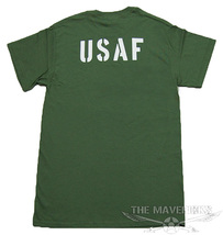 Tシャツ メンズ 半袖 L ミリタリー アメカジ USAF エアフォース MAVERICKS ブランド ダークグリーン 緑_画像2