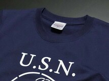 極厚 Tシャツ M メンズ 半袖 ミリタリー NAVY スーパーヘビーウェイト 米海軍 SeaBees 紺 ネイビー_画像2