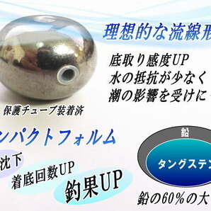 タングステン (無塗装 60g 1個) 60グラム シルバー タイラバ ヘッド 鯛ラバ シンカー ライン保護チューブ付 保護チューブ装着済 オモリ 0の画像4