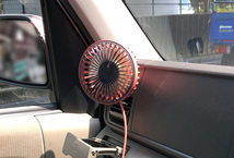 扇風機サーキュレーター エアコンルーバー取付 ピンク/ブラック 車内 USBタイプ 3段階風量調整 静音 360度角度調整 アークス AS-866_画像4