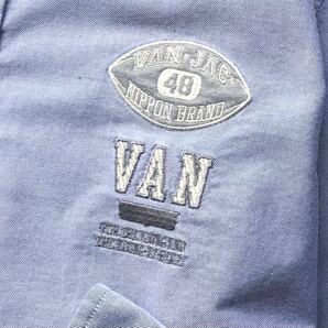 美品 VAN JAC ボタンダウン仕様 オックスフォード プルオーバーシャツ M ヴァンヂャケット メンズ 長袖 刺繍 ワッペンの画像8