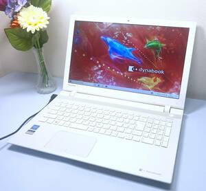 新品SSD搭載で高速起動！リュクスホワイト☆T55NWP☆第4世代インテルCore i3/メモリー4GB/新品SSD240GB/Webカメラ/Windows10正規認証