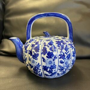 中国古玩 唐物 雍正年製 染付 急須 ポット 茶器 古美術品