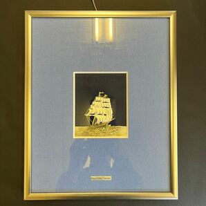 TAKEHIKO 帆船 SILVER Clipper Ship 額装 インテリア ヨット 純銀レリーフ の画像1