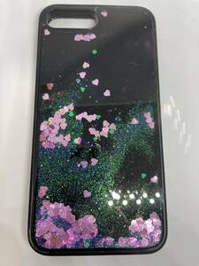 iPhone7プラス 8プラス　ピンク色 ハートグリッター入 ハードケース