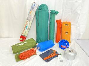 [IE185](O) outdoor goods set sale Unigear waterproof tarp rainwear adjuster attaching free stand other junk treatment used present condition goods 