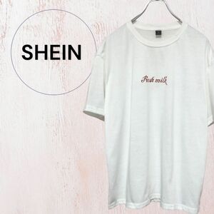 SHEIN Tシャツ 半袖 ホワイト　薄手　Sサイズ　プリントTシャツ シンプル　可愛い　