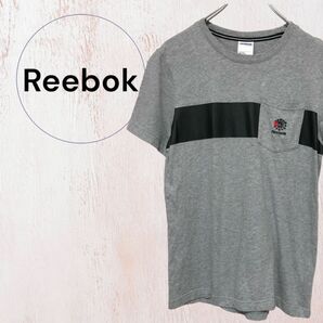 Reebok リーボック Tシャツ　綿　スポーティー　グレー　プリント　デザイン　半袖　スポーツ