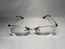 レア【American Optical/アメリカンオプティカル】Renaissanco Numont 303ハーフリム ブロー眼鏡フレーム アンティークゴールド サングラス_画像3