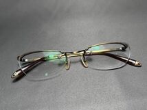 レア【American Optical/アメリカンオプティカル】Renaissanco Numont 303ハーフリム ブロー眼鏡フレーム アンティークゴールド サングラス_画像1