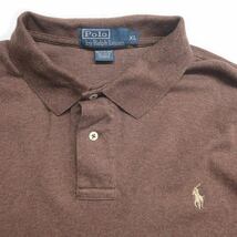 古着 ラルフローレン Polo Ralph Lauren 長袖ポロシャツ ブラウン 表記：XL　gd402277n w40413_画像4