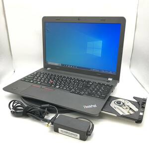 【美品】レノボ Lenovo ThinkPad E550 CPU Celeron-3205U RAM8GB SSD256GB 15.6型 カメラ DVD テンキー Windows10 中古 PC ノートパソコン