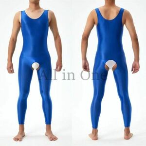 116-149-35 men's gloss gloss whole body lustre Jump suit . empty [ blue,XL size ] man sexy cosplay fancy dress cat suit ero.2