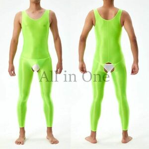 116-147-35 men's gloss gloss whole body lustre Jump suit . empty [ green,XL size ] man sexy cosplay fancy dress cat suit ero.2