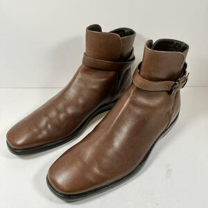 TOD'S　トッズ　レザーブーツ　UK7　26cm相当　本革　QUINN BOOTIE MIKY BUCKLE アンクル　ショートブーティ ベルトメンズ　シューズ　靴