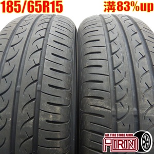 中古タイヤ 185/65r15 タイヤ YOKOHAMA BluEarth AE-01F 2本セット ヤリス プリウス ノート ティーダ 中古 15インチ