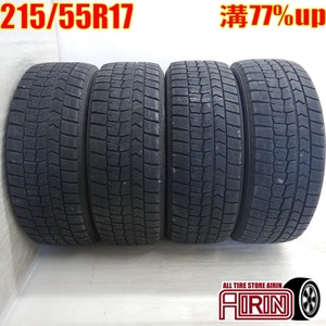 タイヤ 215/55r17 スタッドレスタイヤ DUNLOP WINTER MAXX (WM02) 2本セット レクサスHS クラウンアスリート オデッセイ 17インチ