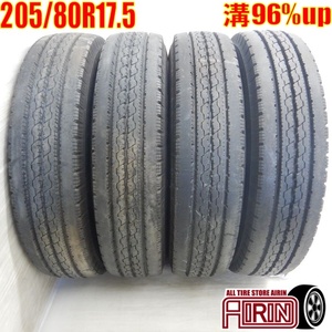 中古タイヤ 205/80R17.5 120/118L BRIDGESTONE DURAVIS R205 サマータイヤ 4本セット エルフ 中古 17.5インチ