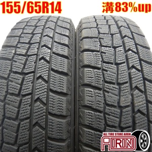 中古タイヤ 155/65r14 スタッドレスタイヤ DUNLOP WINTER MAXX WM02 2本セット エヌボックス nbox シフォン スペーシア 中古 14インチ