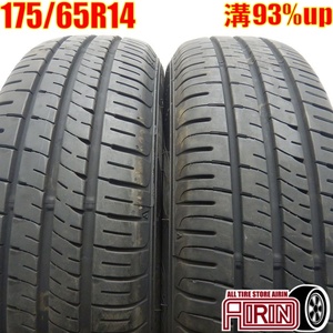 中古タイヤ 175/65r14 タイヤ DUNLOP ENASAVE EC204 2本セット bB パッソ フィット キューブ 中古 14インチ