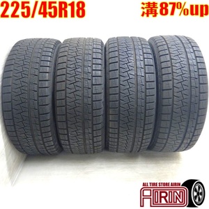 中古タイヤ 225/45r18 スタッドレスタイヤ ピレリ アイス アシンメトリコ プラス 4本セット オデッセイ ジューク WRX 中古 18インチ