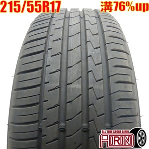 中古タイヤ 215/55r17 タイヤ ファルケン ジークス ZE310R エコラン 1本 単品 レクサスHS クラウンアスリート オデッセイ 中古 17インチ