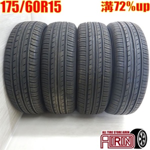 中古タイヤ 175/60r15 サマータイヤ YOKOHAMA BluEarth Es ES32 4本セット ノート キューブ マーチ キューブキュービック 中古 15インチ