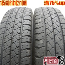 中古タイヤ 185/80r14 102/100N タイヤ グッドイヤー カーゴ プロ 2本セット ボンゴバン ボンゴトラック バネット 中古 14インチ_画像1