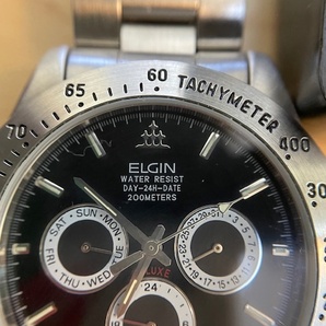 ELGIN エルジン FK-1020-C クロノグラフ 不動 ジャンク トリプルカレンダーの画像2