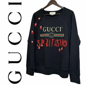 ★極美品★ GUCCI グッチ トレーナー #S オールドロゴ ブラック