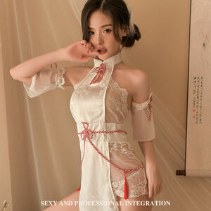  new work [285] white super sexy China dress manner Leotard race queen Night wear Mini ska One-piece cosplay race T-back 