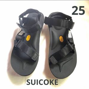 SUICOKE サンダル　ストラップ　ブラック　25 ビヴラムソール