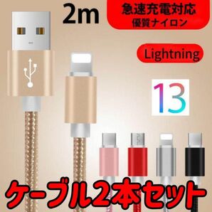 Lightning ケーブル ライトニング 2m iPhone用 2本セット クーポン消化