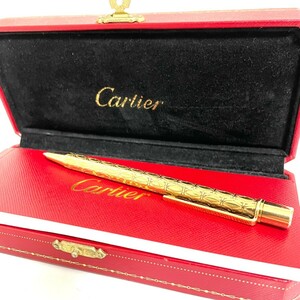1円スタート　極美品　Cartier カルティエ ボールペン ハッピーバースデー 2C　ロゴ ゴールド ツイスト式 筆記用具　箱付き