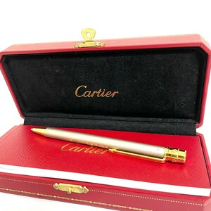 1円スタート Cartier カルティエ ボールペン サントス ドゥ ツイスト式 シルバー 筆記用具