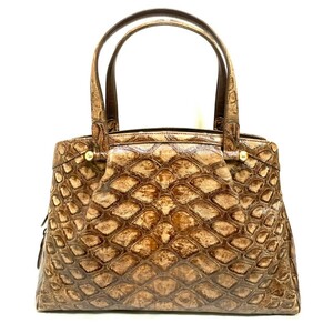 1 jpy start ultimate beautiful goods rare rare JRA illusion. leather exotic leather handbag 