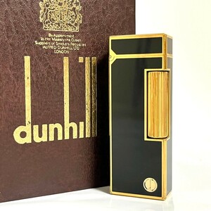 １円スタート Dunhill dunhill ダンヒル ライター ガスライター ブラック ゴールド ローラー 喫煙具 a17