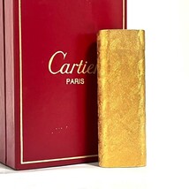 １円スタート Cartier カルティエ ライター 喫煙グッズ ガスライター 喫煙具 オーバル ローラーガスライター 箱付き　b6_画像1