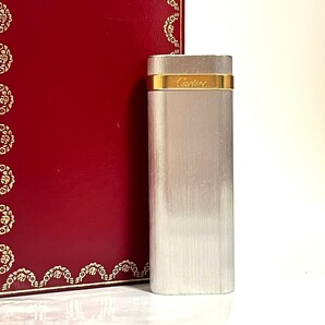 １円スタート Cartier カルティエ ライター ガスライター ローラー式 ゴールド シルバー 喫煙具 喫煙グッズ 箱付き b7の画像1