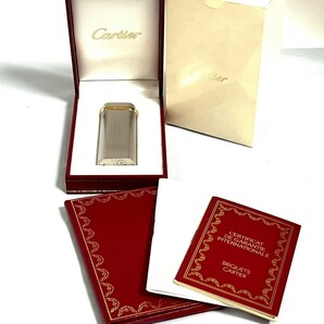 １円スタート Cartier カルティエ ライター ガスライター ローラー式 ゴールド シルバー 喫煙具 喫煙グッズ 箱付き b7の画像2