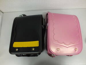  used knapsack 2 point set black series pink series heart motif present condition goods black super-discount 1 jpy start 