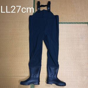 新品未使用　送料無料　胴付き長靴ウエーダー(WADER)　LL27cm　ネイビー