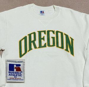 90's RUSSELL ラッセル 前V OREGON カレッジプリント スウェット USA製 Mサイズ ビンテージ古着 オレゴン 90年代 80's トレーナー vintage