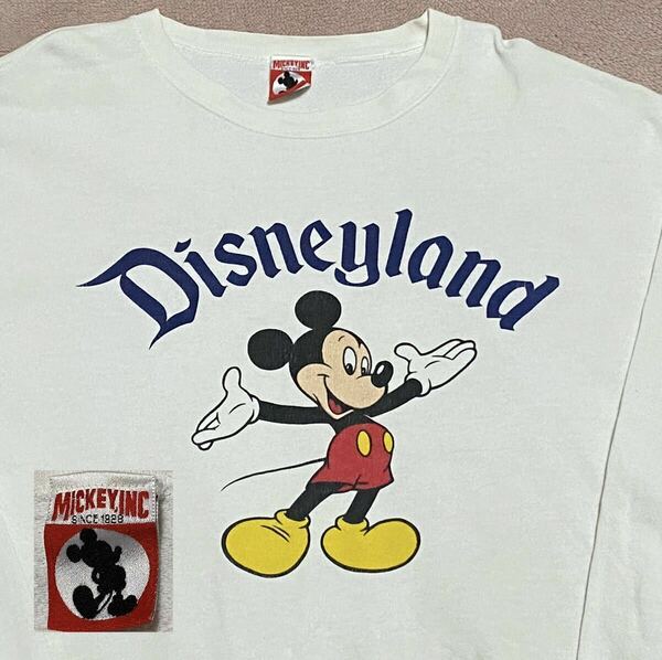 90's MICKEY INC Disneyland ミッキーマウス プリント スウェット オーバーサイズ ビンテージ古着 vintage 90年代 80's ディズニー