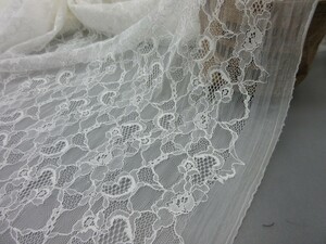 KA4117-2 * poly- series code chu-ru lace fabric * length 3m| floral print | off white 