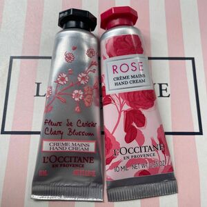 【新品】 ロクシタン ハンドクリーム10ml２本セット　チェリーブロッサムとローズの香り