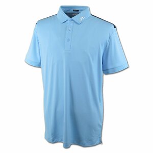 2024 spring summer new work [J. Lindberg ] men's polo-shirt with short sleeves sax blue 46(M) 071-21441-93 J.LINDEBERG Golf stylish good-looking 