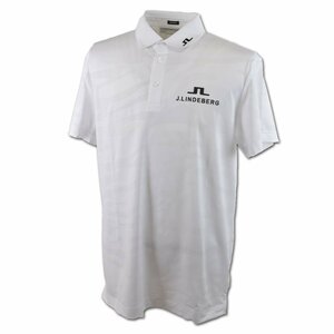 2024 spring summer new work [J. Lindberg ] men's polo-shirt with short sleeves white 44(S) 071-21250-04 J.LINDEBERG Golf stylish good-looking 